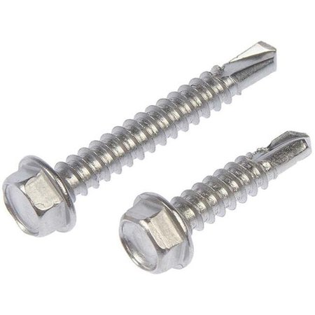 MAKEITHAPPEN Self-Drilling Screw, Zinc Plated Stainless Steel Hex Head Hex Drive MA90042